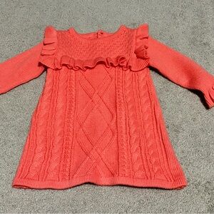 Janie and Jack Coral Knit Ruffle Infant Dress Size 18-24m